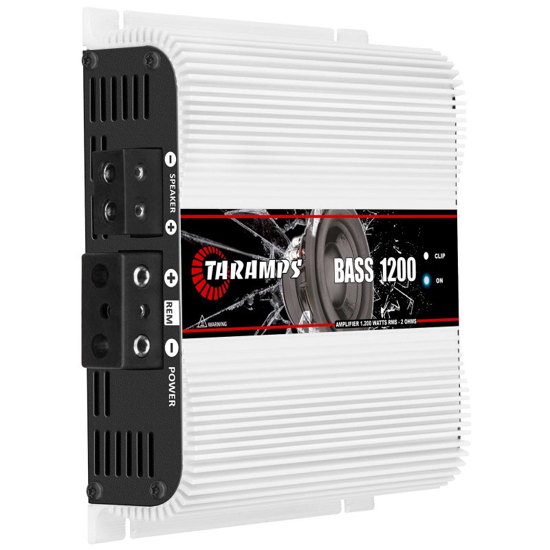 Taramp's Taramps Bass 1200 2 Ohms Monoblock Amplifier 1200 Watts Rms 1 Channel 14.4VDC Out Power Full Range Great for Sub/Bass RCA Input Smart Cooler Car Audio - Image 2